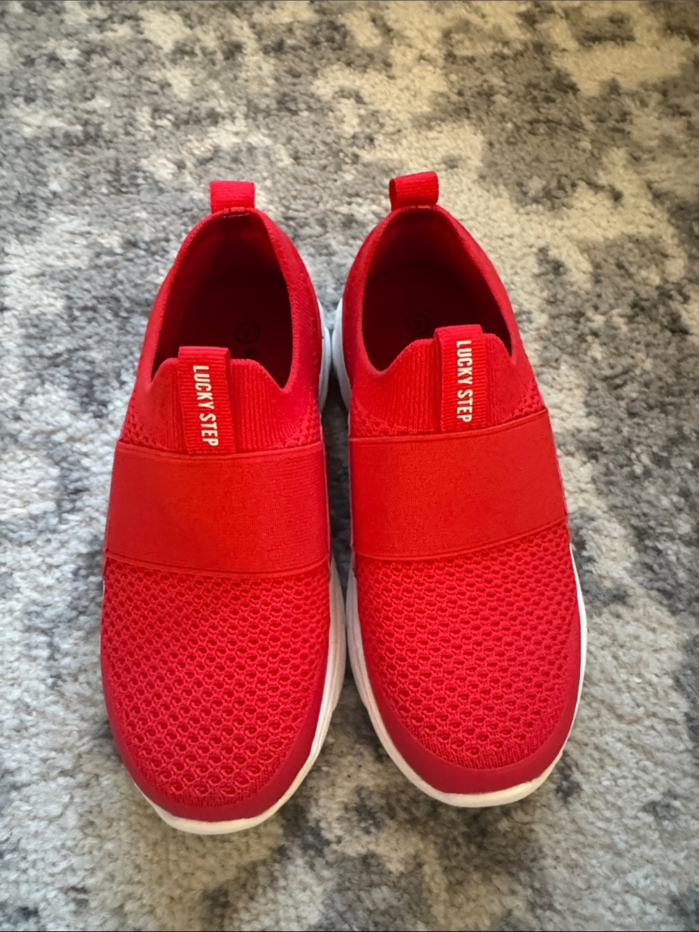 Kids Lucky Step Red Slip-On Sneakers size 1